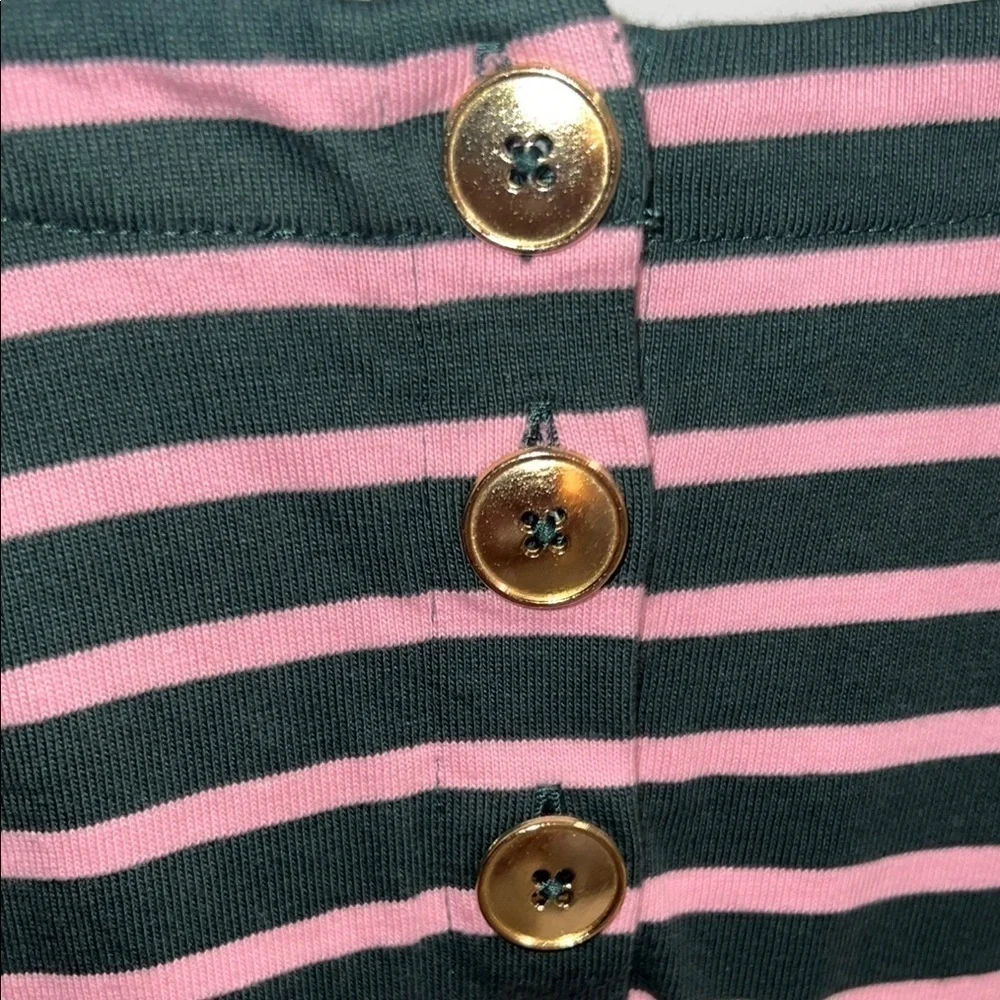 J. Crew Striped Pink and olive green J.Crew Women's Top - Small - Picture 6 of 7